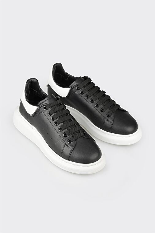 Siyah Deri Erkek Spor Ayakkabı - Görsel 3