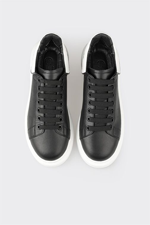 Siyah Deri Erkek Spor Ayakkabı - Görsel 5