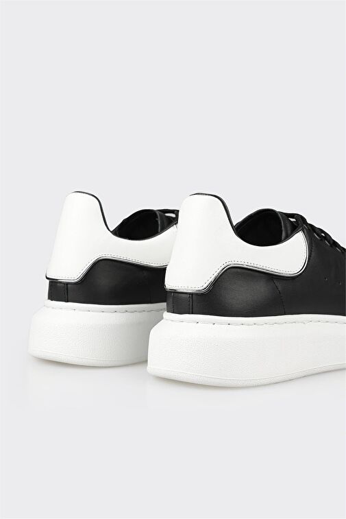 Siyah Deri Erkek Spor Ayakkabı - Görsel 6