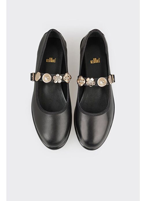 Siyah Deri Kadın Günlük Ayakkabı - Görsel 5