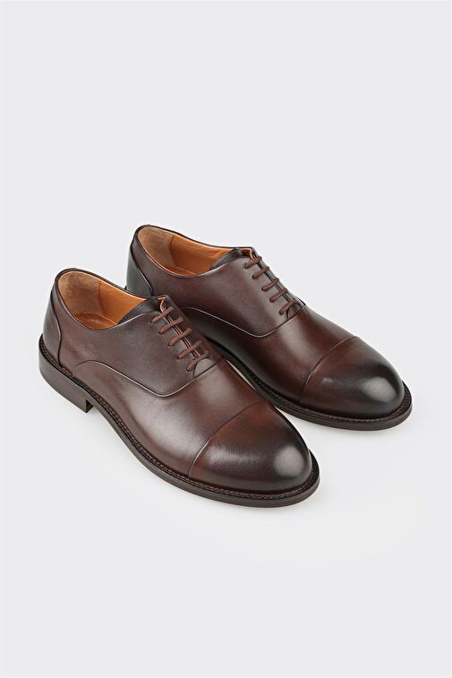 Elle Kahverengi Erkek Deri Klasik Ayakkabı GOFEG-K - Görsel 3