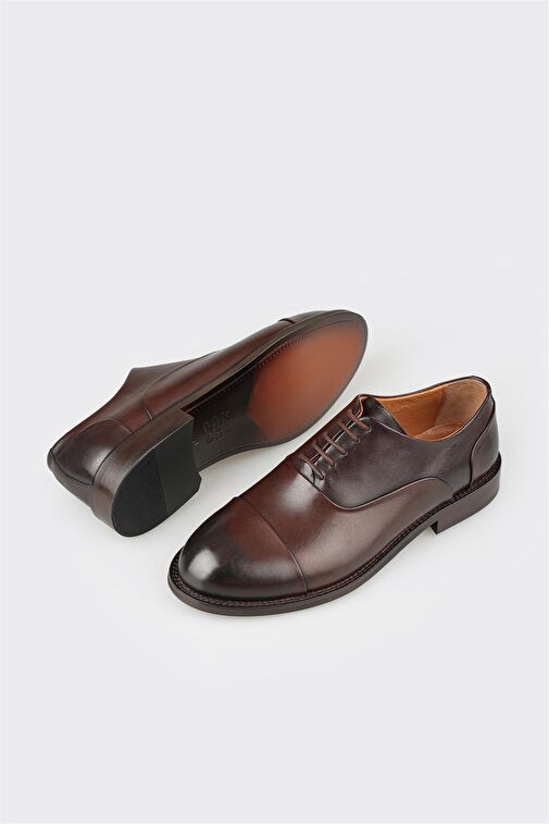 Elle Kahverengi Erkek Deri Klasik Ayakkabı GOFEG-K - Görsel 4