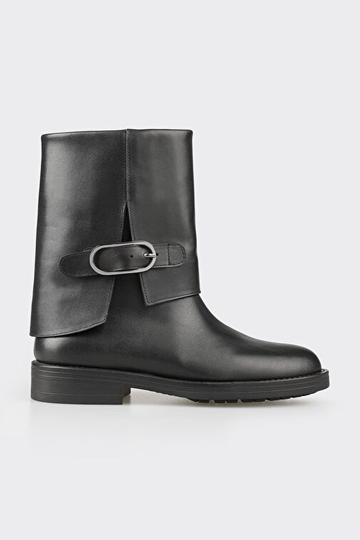 Siyah Deri Kadın Günlük Bot - Görsel 2