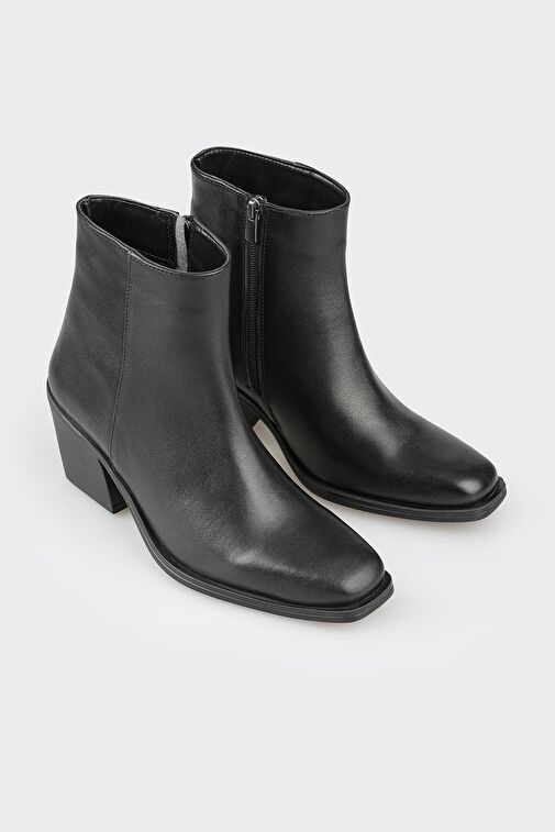 Elle Elle Siyah Kadın Deri Kovboy Çizmesi LEVU Bot | Boyner Siyah - 3. görsel