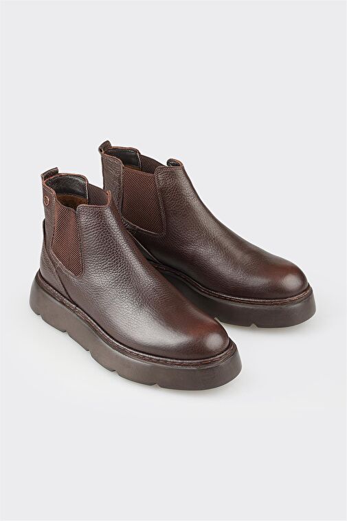 Kahve Deri Erkek Günlük Bot - Görsel 3