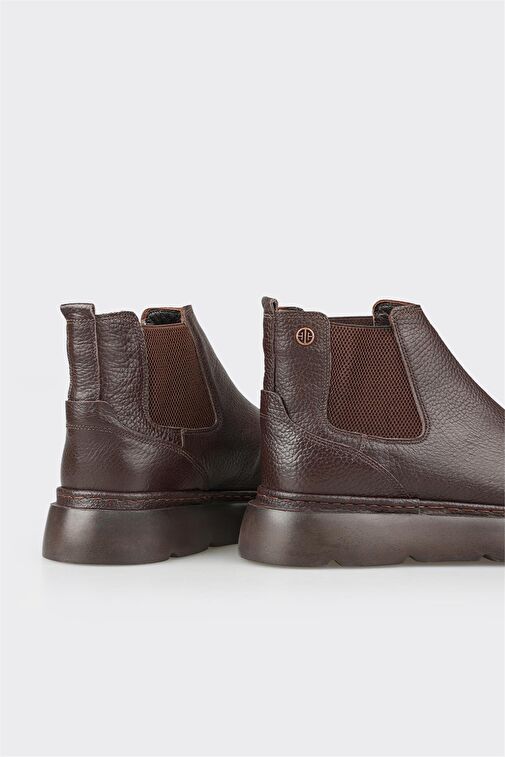 Kahve Deri Erkek Günlük Bot - Görsel 5