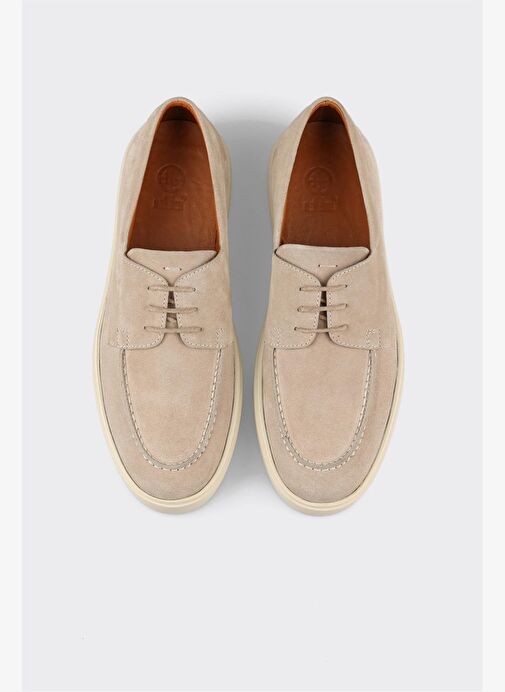 Bej Deri Erkek Günlük Ayakkabı - Görsel 5