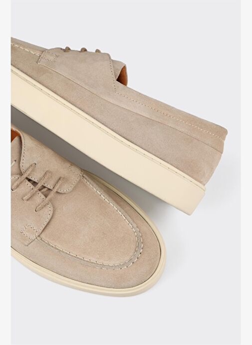 Bej Deri Erkek Günlük Ayakkabı - Görsel 6