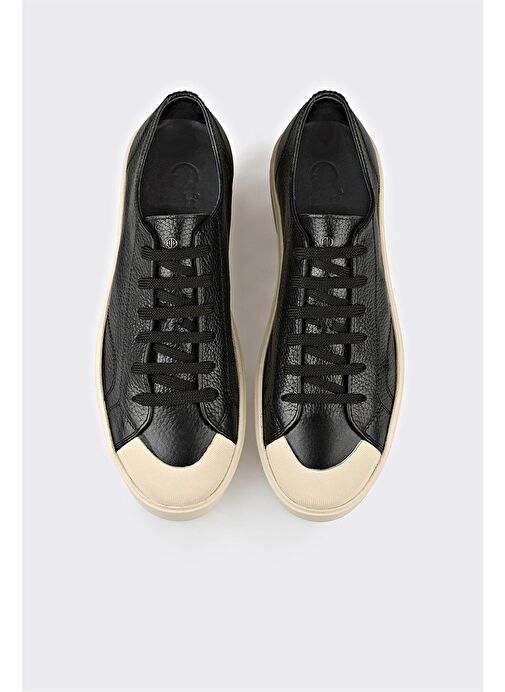 Siyah Deri Erkek Spor Ayakkabı - Görsel 5