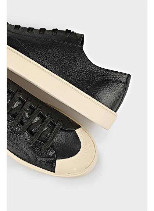 Siyah Deri Erkek Spor Ayakkabı - Görsel 6