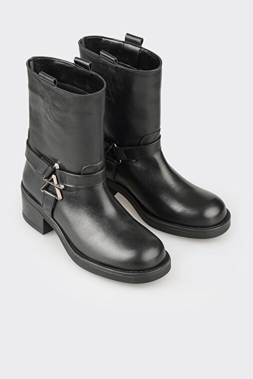 Elle Elle Siyah Deri Kadın Günlük Bot | Boyner Siyah - 3. görsel