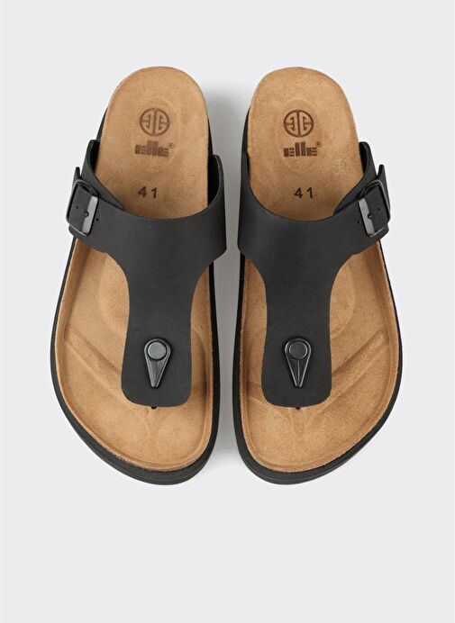 Siyah Deri Erkek Terlik - Görsel 5