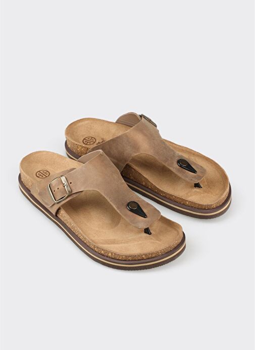 Vizon Deri Erkek Terlik - Görsel 3