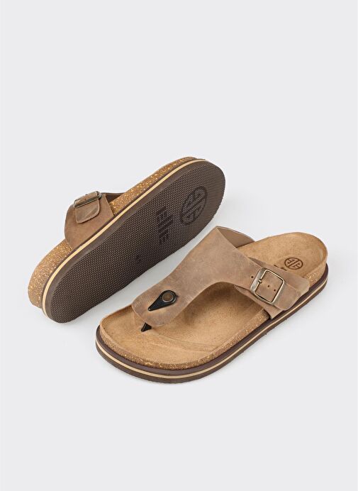 Vizon Deri Erkek Terlik - Görsel 4