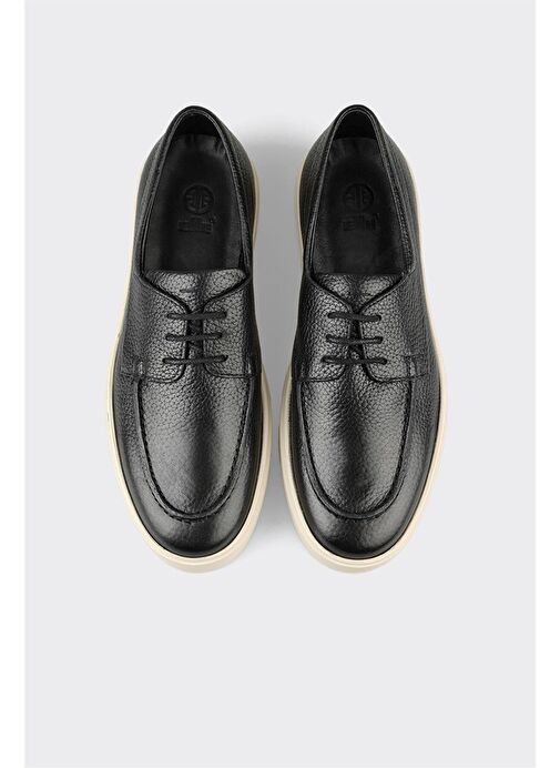 Siyah Deri Erkek Günlük Ayakkabı - Görsel 5
