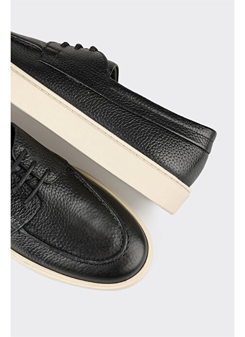 Siyah Deri Erkek Günlük Ayakkabı - Görsel 6