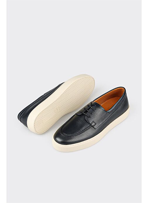 Lacivert Deri Erkek Günlük Ayakkabı - Görsel 4