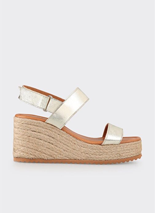 Gold Deri Kadın Espadril - Görsel 2