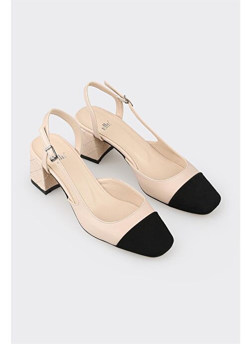 Bej Kadın Topuklu Ayakkabı - Görsel 3