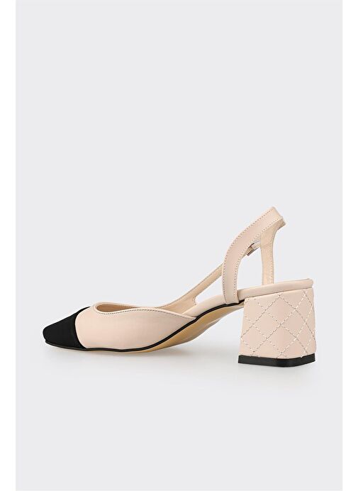 Bej Kadın Topuklu Ayakkabı - Görsel 4