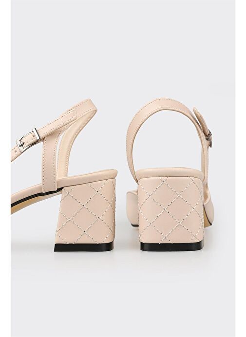 Bej Kadın Topuklu Ayakkabı - Görsel 5