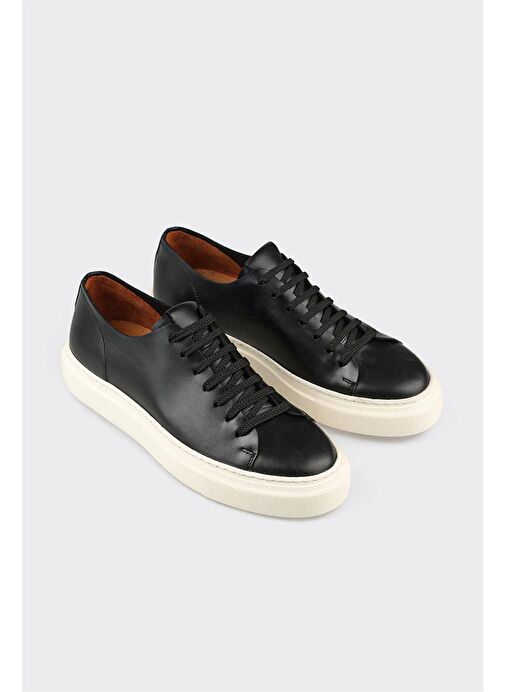 Elle Siyah Erkek Deri Sneaker ACUNA-1 - Görsel 5
