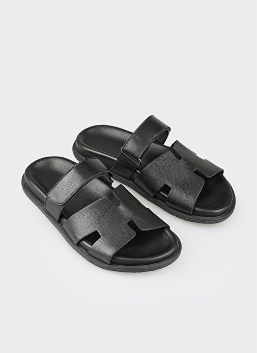 Siyah Kadın Düz Terlik - Görsel 3