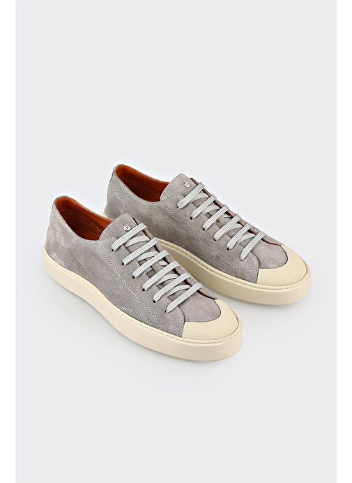 Gri Deri Erkek Spor Ayakkabı - Görsel 3