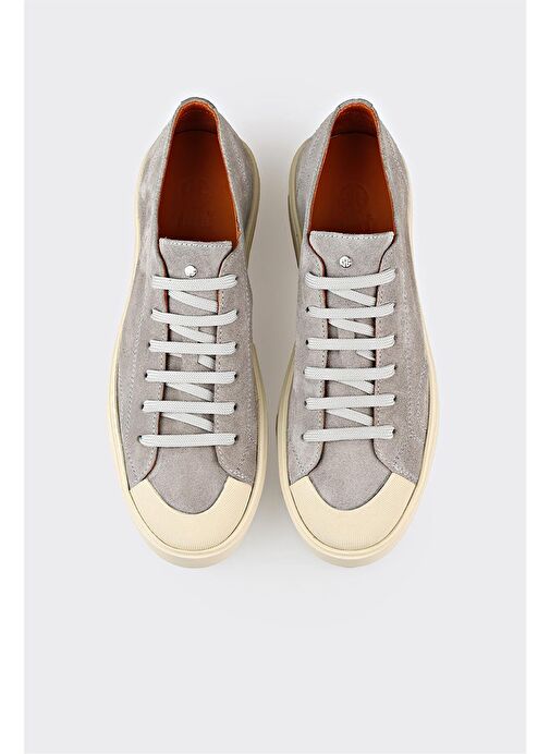 Gri Deri Erkek Spor Ayakkabı - Görsel 5