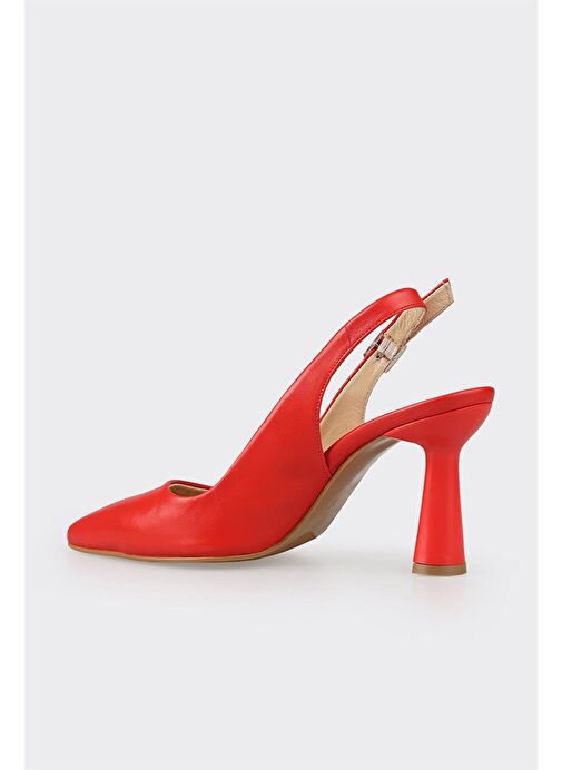 Elle Kırmızı Kadın Deri Topuklu Ayakkabı BARBOLES-3 - Görsel 4