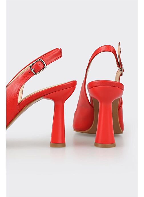 Elle Kırmızı Kadın Deri Topuklu Ayakkabı BARBOLES-3 - Görsel 5