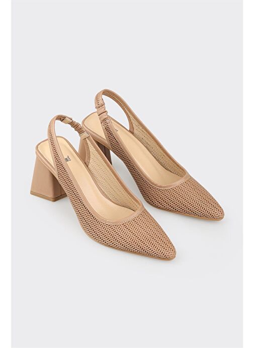 Elle Bej Kadın Deri Topuklu Ayakkabı HEMP-1 - Görsel 3