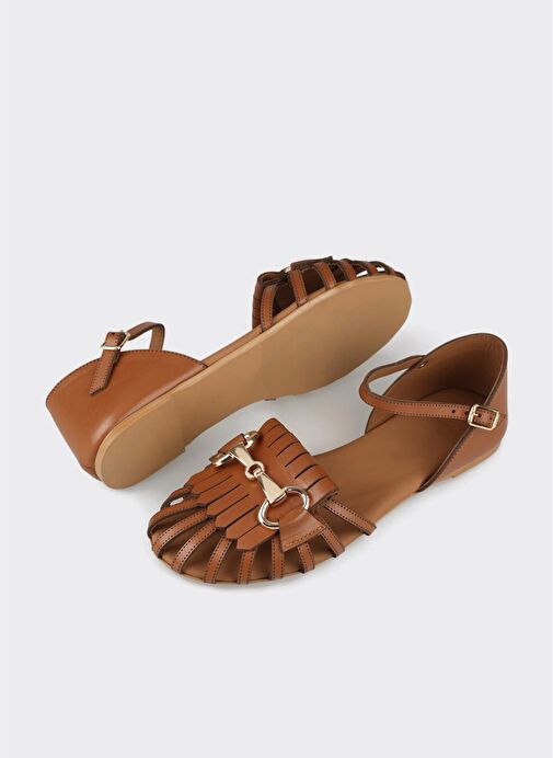 Taba Deri Kadın Günlük Ayakkabı - Görsel 4