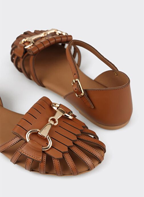 Taba Deri Kadın Günlük Ayakkabı - Görsel 6