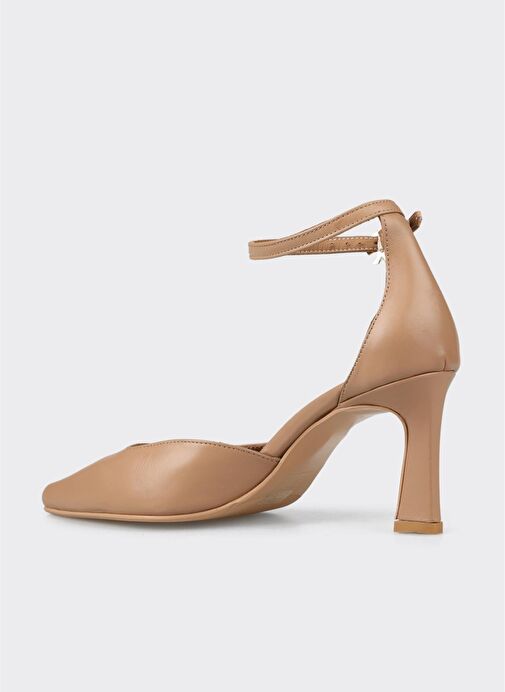 Naturel Deri Kadın Topuklu Ayakkabı - Görsel 4