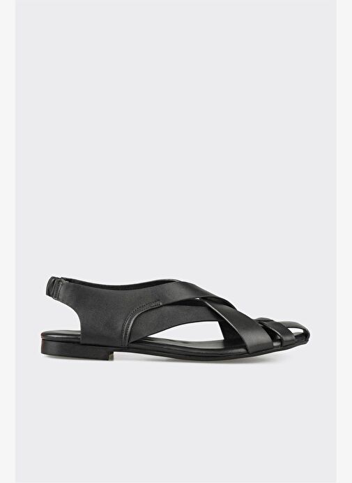 Siyah Deri Kadın Günlük Ayakkabı - Görsel 2