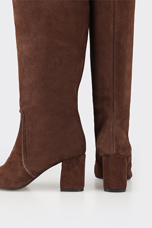 Elle Elle Belirsiz Kahve Deri Kadın Orta Topuk Çizme Bot | Boyner Belirsiz - 5. görsel
