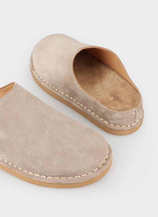 Bej Deri Kadın Terlik - Görsel 6