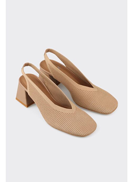 Naturel Kadın Topuklu Ayakkabı - Görsel 3