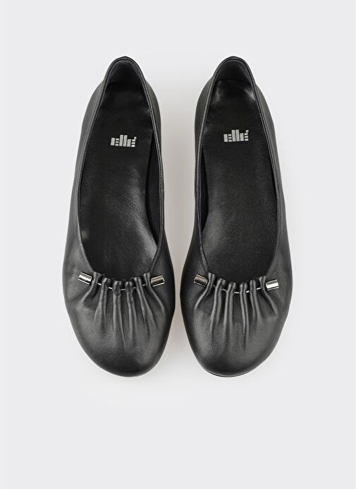 Siyah Deri Kadın Günlük Ayakkabı - Görsel 9