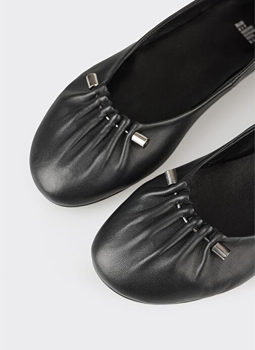 Siyah Deri Kadın Günlük Ayakkabı - Görsel 11