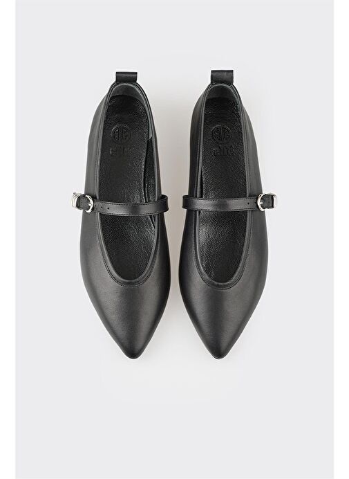 Elle Siyah Kadın Deri Babet ADRAU - Görsel 5