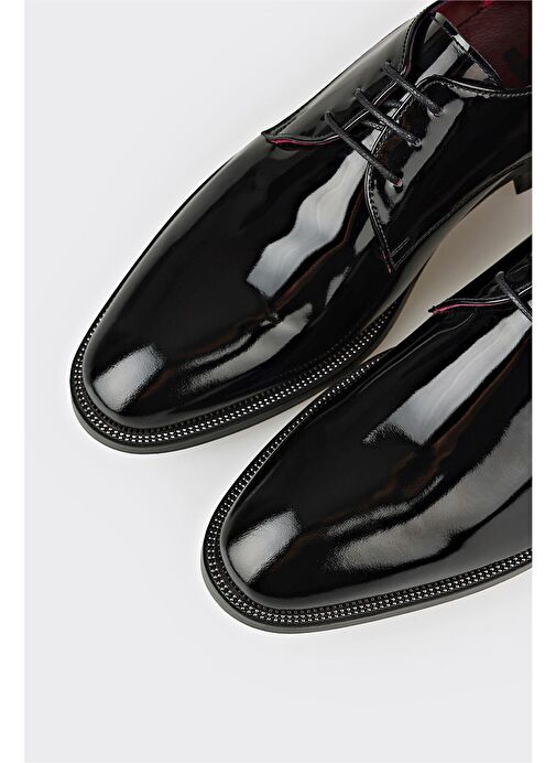 Siyah Deri Erkek Klasik Ayakkabı - Görsel 6