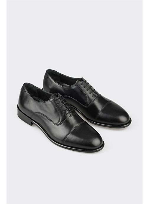 Siyah Deri Erkek Klasik Ayakkabı - Görsel 3