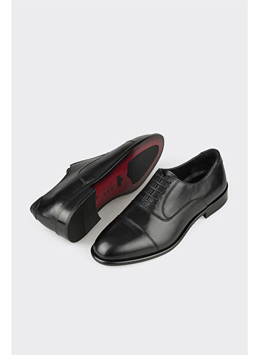 Siyah Deri Erkek Klasik Ayakkabı - Görsel 4