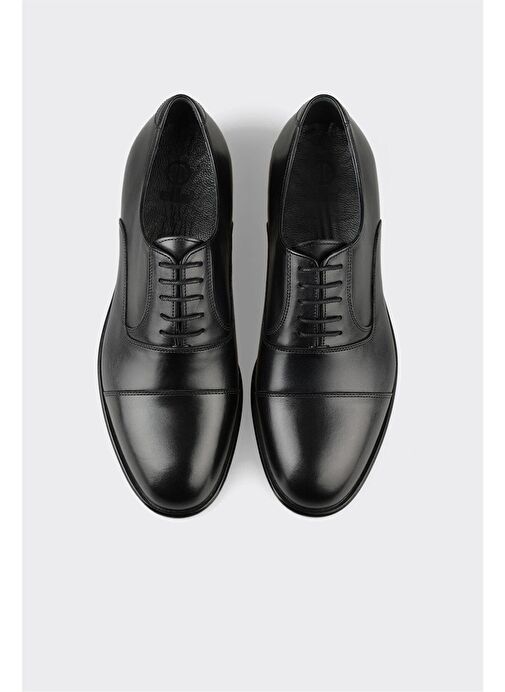 Siyah Deri Erkek Klasik Ayakkabı - Görsel 5