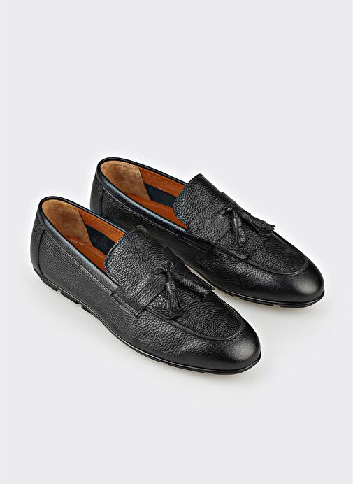 Siyah Deri Erkek Günlük Ayakkabı - Görsel 3