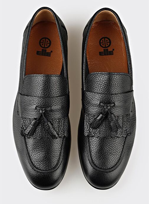 Siyah Deri Erkek Günlük Ayakkabı - Görsel 5