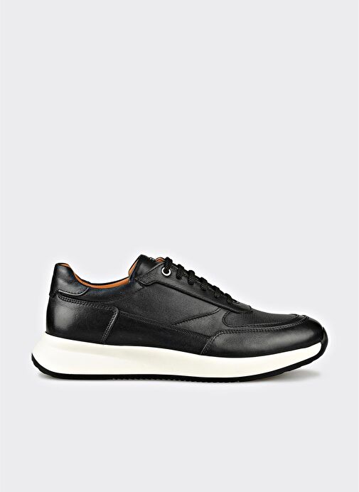Siyah Deri Erkek Spor Ayakkabı - Görsel 2
