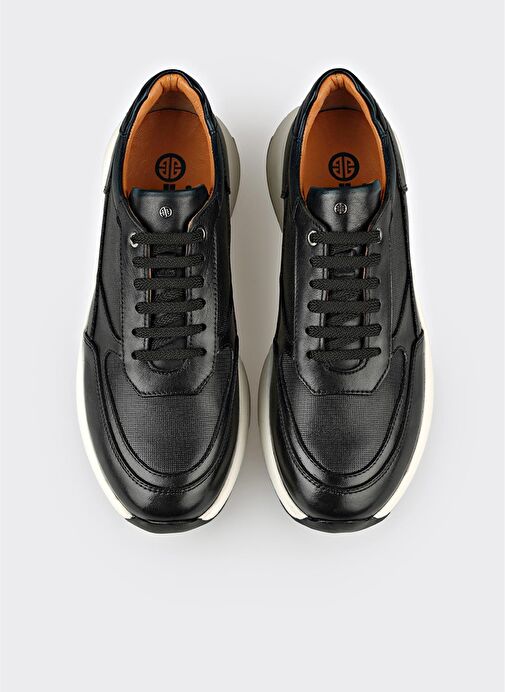 Siyah Deri Erkek Spor Ayakkabı - Görsel 5